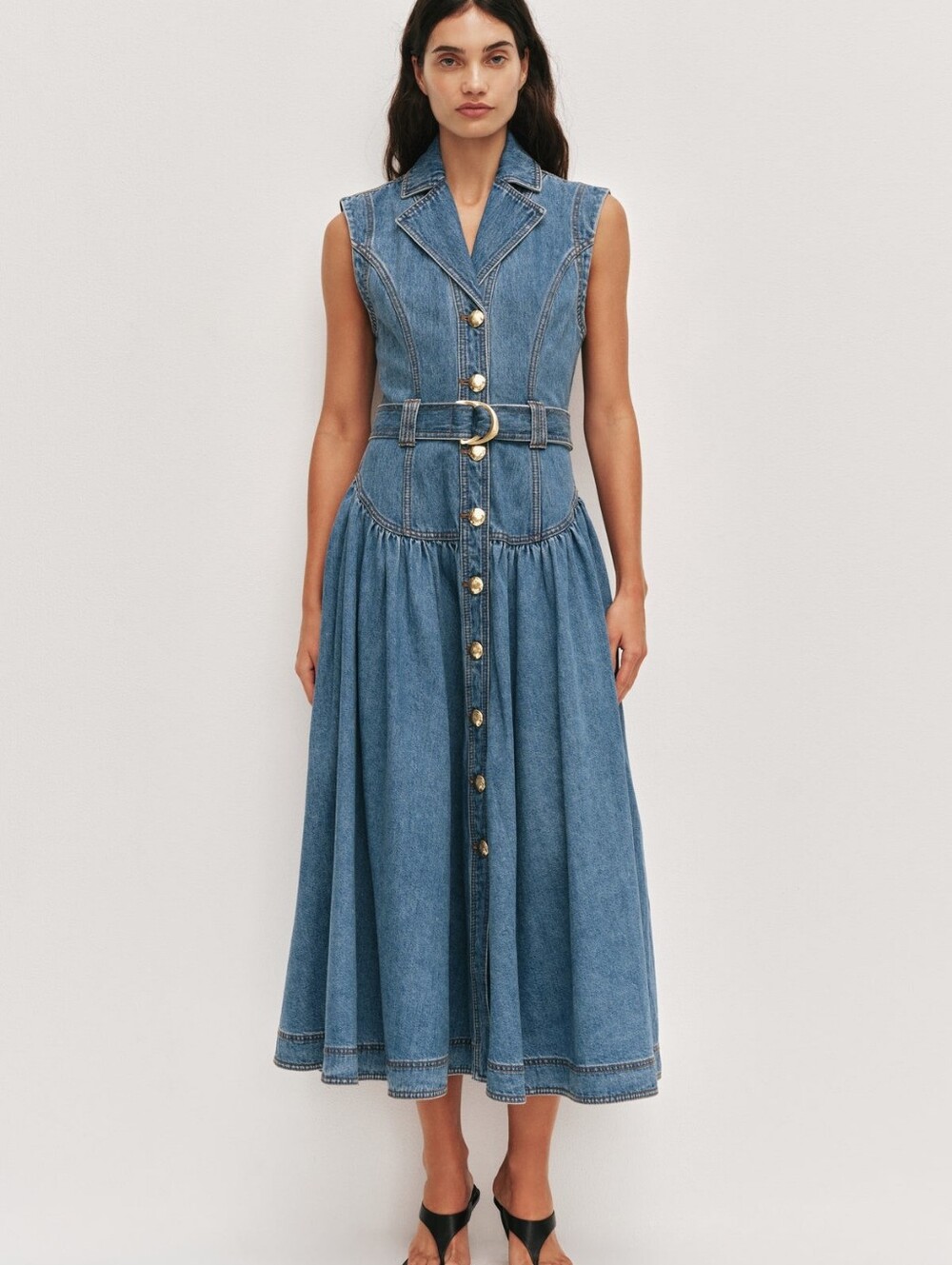 AJE Liliana Denim Midi Dress